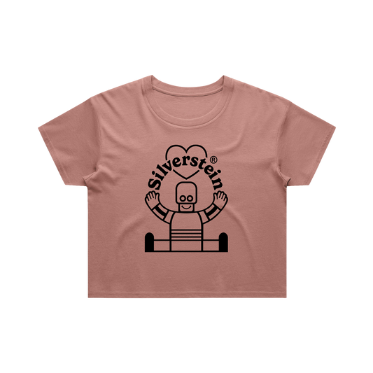 Robot Love Pink Crop T-Shirt